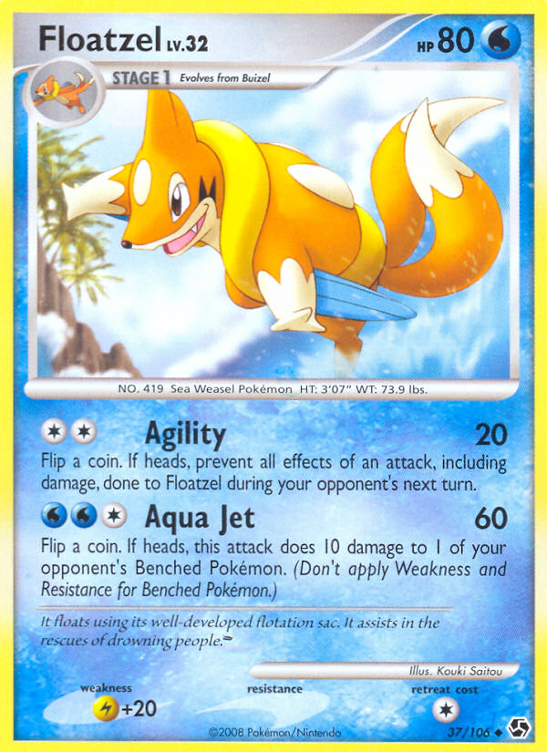 Floatzel (37/106) [Diamond & Pearl: Great Encounters] - Card Brawlers | Quebec | Canada | Yu-Gi-Oh!
