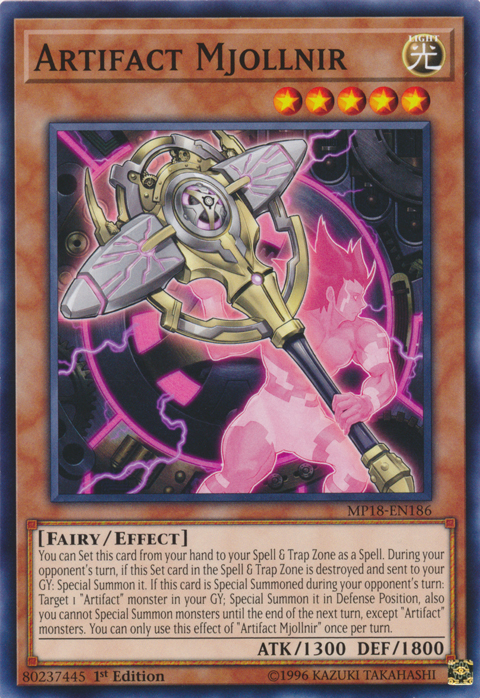 Artifact Mjollnir [MP18-EN186] Common - Card Brawlers | Quebec | Canada | Yu-Gi-Oh!