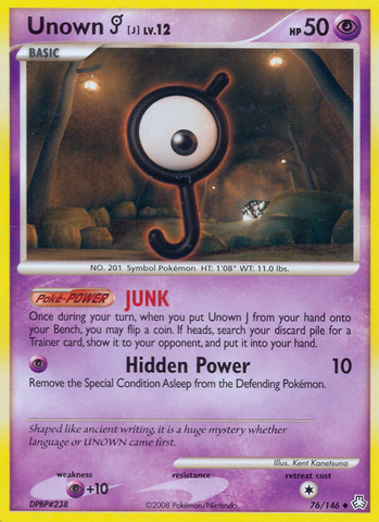 Unown J (76/146) [Diamond & Pearl: Legends Awakened] - Card Brawlers | Quebec | Canada | Yu-Gi-Oh!