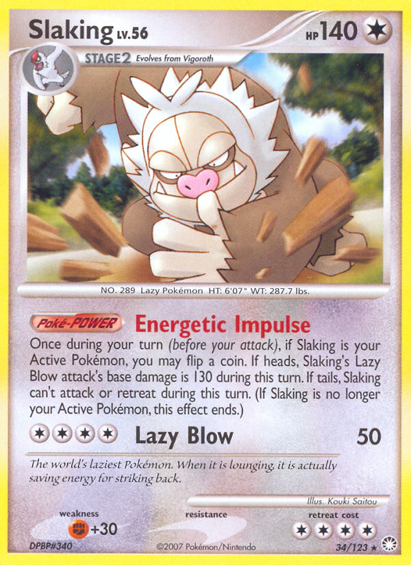 Slaking (34/123) [Diamond & Pearl: Mysterious Treasures] - Card Brawlers | Quebec | Canada | Yu-Gi-Oh!