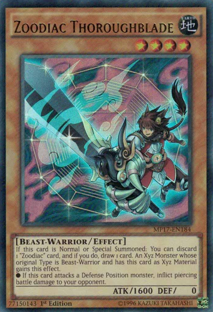 Zoodiac Thoroughblade [MP17-EN184] Ultra Rare - Card Brawlers | Quebec | Canada | Yu-Gi-Oh!