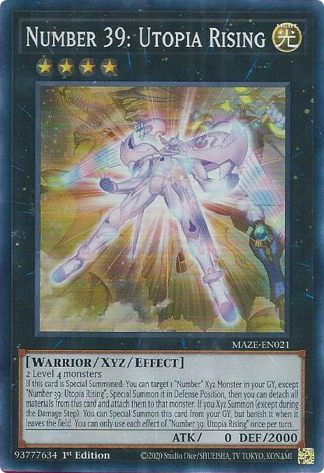 Number 39: Utopia Rising [MAZE-EN021] Super Rare - Card Brawlers | Quebec | Canada | Yu-Gi-Oh!