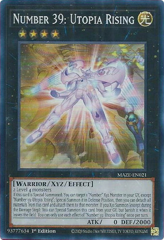 Number 39: Utopia Rising [MAZE-EN021] Super Rare - Card Brawlers | Quebec | Canada | Yu-Gi-Oh!