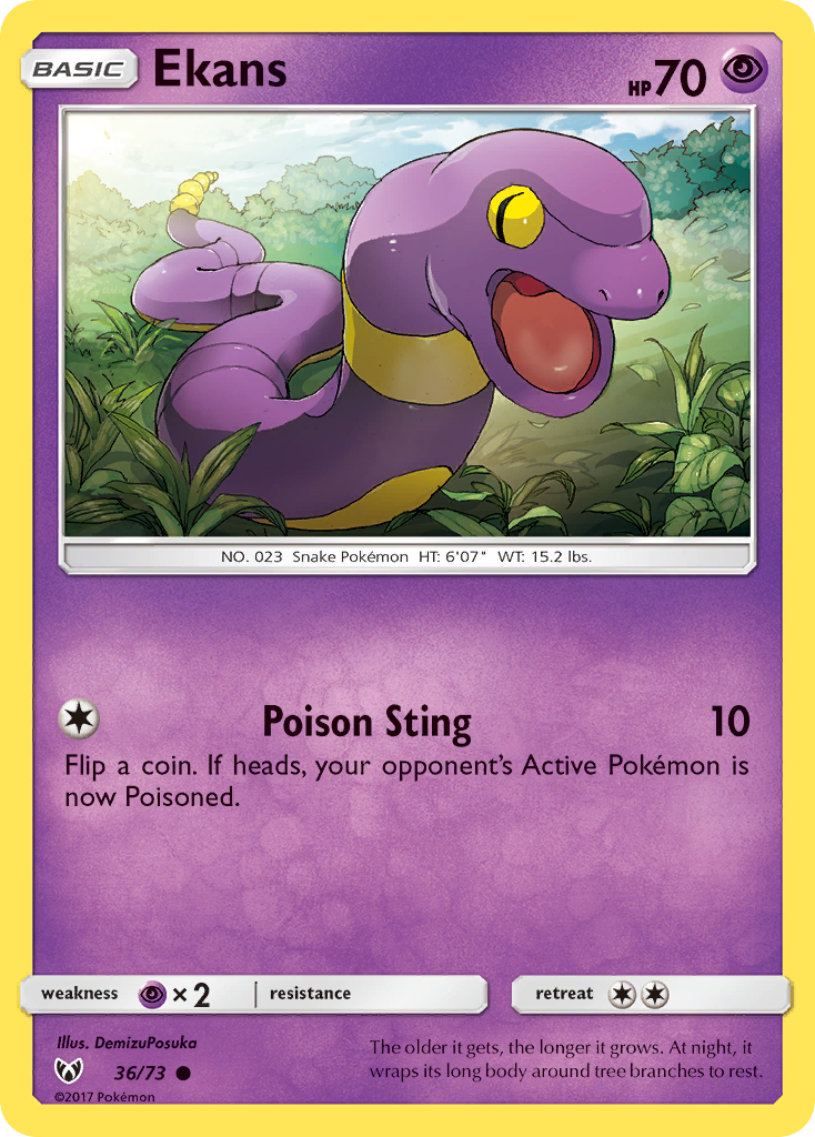 Ekans (36/73) [Sun & Moon: Shining Legends] - Card Brawlers | Quebec | Canada | Yu-Gi-Oh!