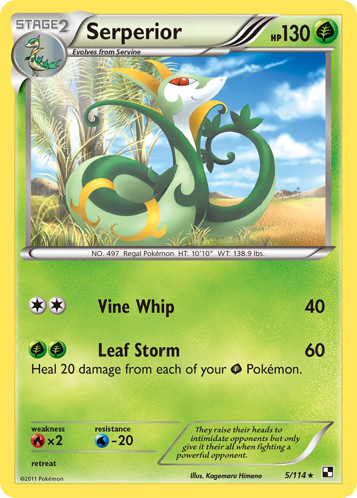 Serperior (5/114) (Cracked Ice Holo) (Theme Deck Exclusive) [Black & White: Base Set] - Card Brawlers | Quebec | Canada | Yu-Gi-Oh!