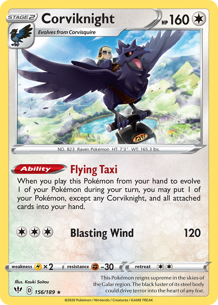 Corviknight (156/189) [Sword & Shield: Darkness Ablaze] - Card Brawlers | Quebec | Canada | Yu-Gi-Oh!