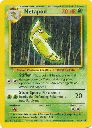 Metapod (54/102) [Base Set Unlimited] - Card Brawlers | Quebec | Canada | Yu-Gi-Oh!