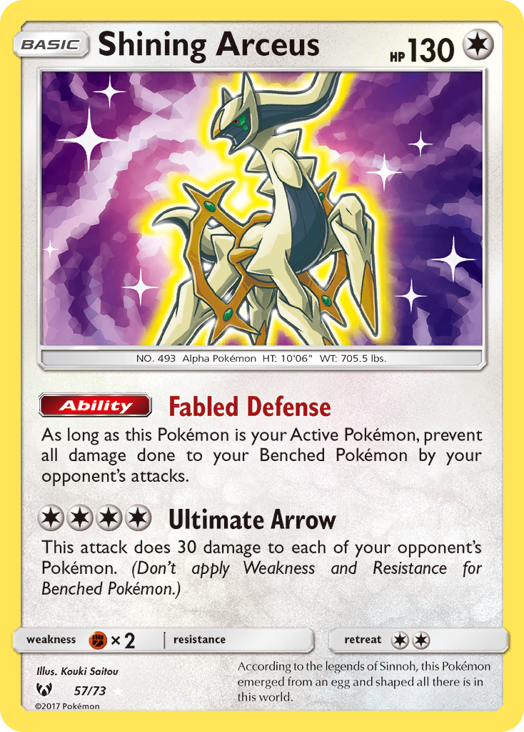 Shining Arceus (57/73) [Sun & Moon: Shining Legends] - Card Brawlers | Quebec | Canada | Yu-Gi-Oh!