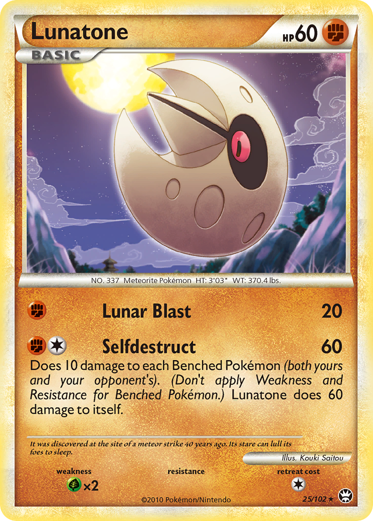 Lunatone (25/102) [HeartGold & SoulSilver: Triumphant] - Card Brawlers | Quebec | Canada | Yu-Gi-Oh!