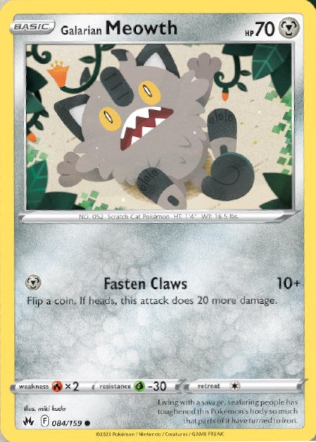 Galarian Meowth (084/159) [Sword & Shield: Crown Zenith] - Card Brawlers | Quebec | Canada | Yu-Gi-Oh!