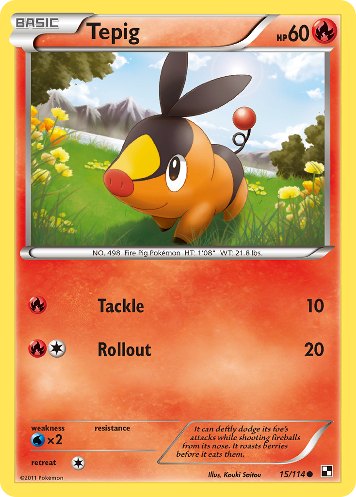 Tepig (15/114) [Black & White: Base Set] - Card Brawlers | Quebec | Canada | Yu-Gi-Oh!
