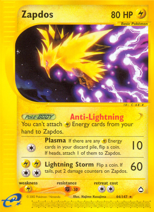 Zapdos (44/147) [Aquapolis] - Card Brawlers | Quebec | Canada | Yu-Gi-Oh!