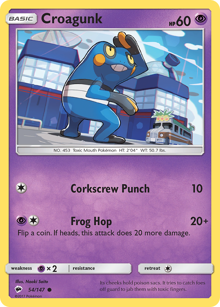 Croagunk (54/147) [Sun & Moon: Burning Shadows] - Card Brawlers | Quebec | Canada | Yu-Gi-Oh!
