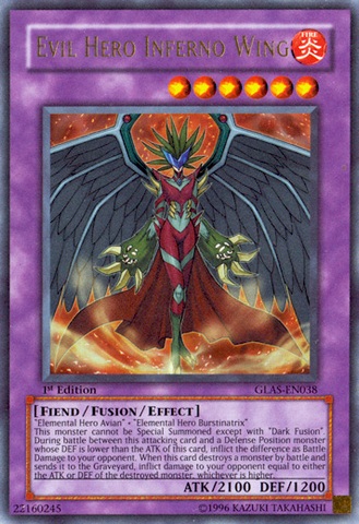 Evil Hero Inferno Wing [GLAS-EN038] Ultra Rare - Card Brawlers | Quebec | Canada | Yu-Gi-Oh!
