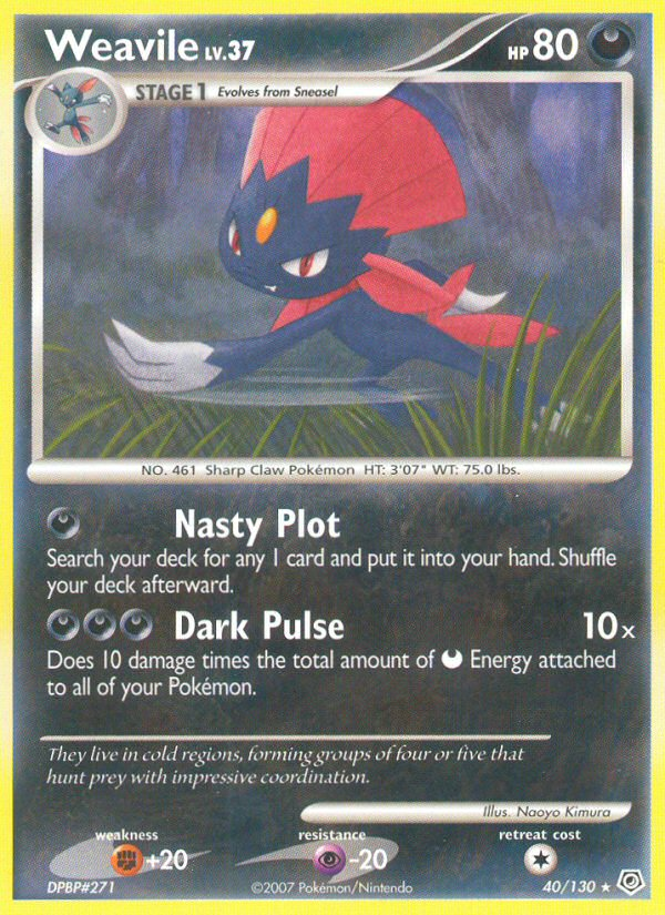 Weavile (40/130) [Diamond & Pearl: Base Set] - Card Brawlers | Quebec | Canada | Yu-Gi-Oh!