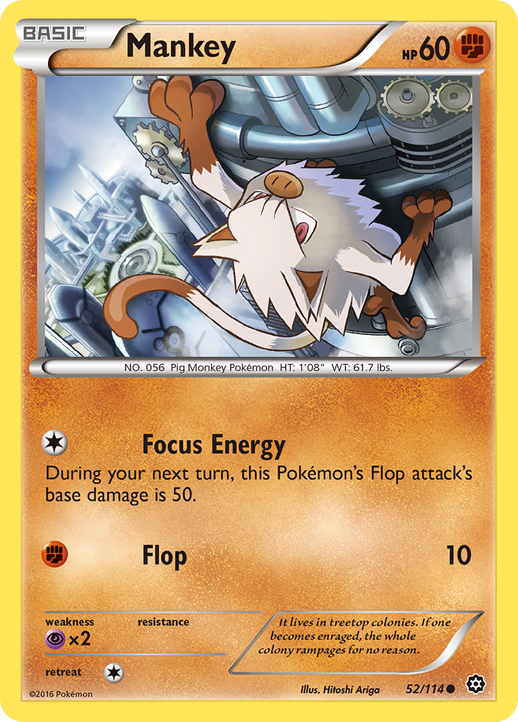 Mankey (52/114) [XY: Steam Siege] - Card Brawlers | Quebec | Canada | Yu-Gi-Oh!