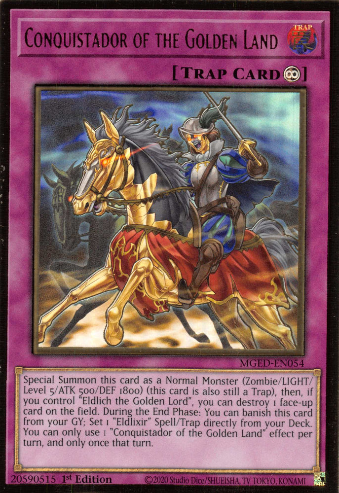 Conquistador of the Golden Land [MGED-EN054] Gold Rare - Card Brawlers | Quebec | Canada | Yu-Gi-Oh!