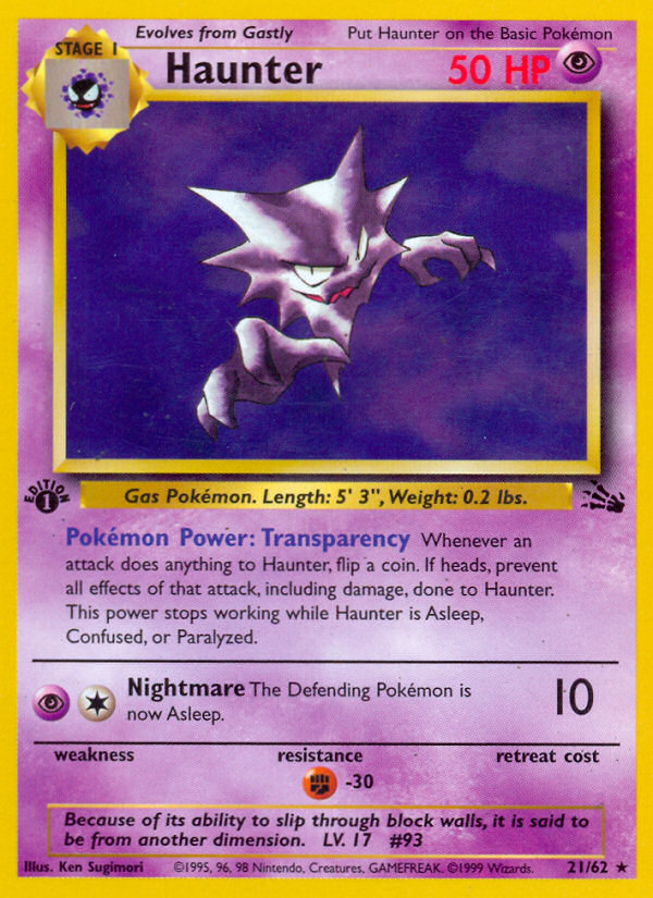 Haunter (21/62) [Fossil 1st Edition] - Card Brawlers | Quebec | Canada | Yu-Gi-Oh!
