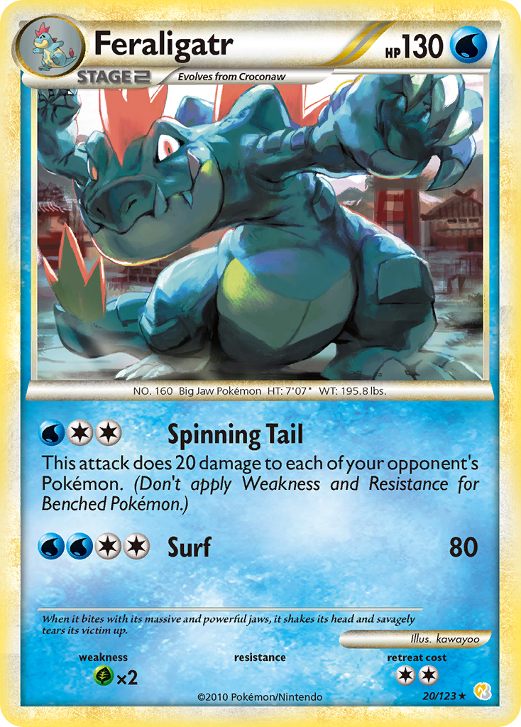 Feraligatr (20/123) [HeartGold & SoulSilver: Base Set] - Card Brawlers | Quebec | Canada | Yu-Gi-Oh!