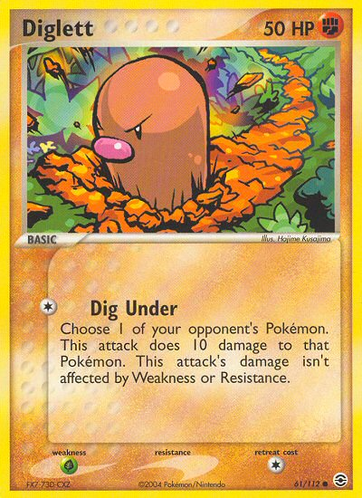 Diglett (61/112) [EX: FireRed & LeafGreen] - Card Brawlers | Quebec | Canada | Yu-Gi-Oh!