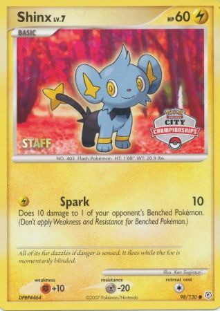 Shinx (98/130) (Staff City Championships Promo) [Nintendo: Black Star Promos] - Card Brawlers | Quebec | Canada | Yu-Gi-Oh!