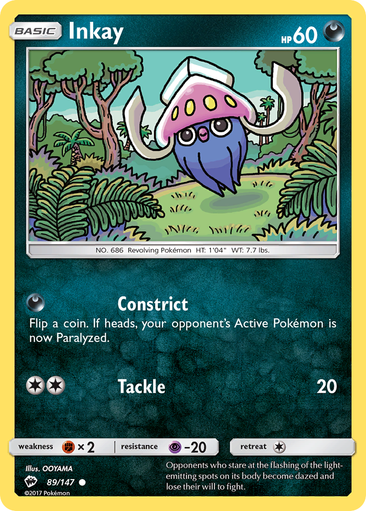 Inkay (89/147) [Sun & Moon: Burning Shadows] - Card Brawlers | Quebec | Canada | Yu-Gi-Oh!