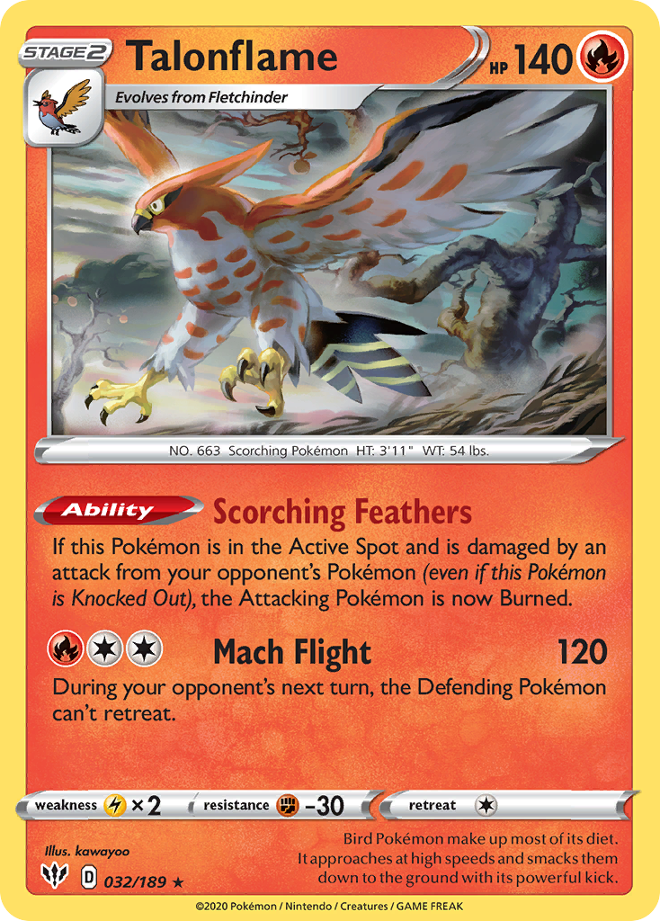 Talonflame (032/189) [Sword & Shield: Darkness Ablaze] - Card Brawlers | Quebec | Canada | Yu-Gi-Oh!