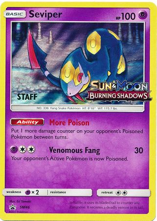 Seviper (SM46) (Staff Prerelease Promo) [Sun & Moon: Black Star Promos] - Card Brawlers | Quebec | Canada | Yu-Gi-Oh!