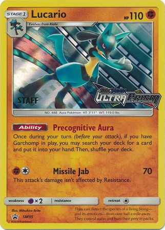 Lucario (SM95) (Staff Prerelease Promo) [Sun & Moon: Black Star Promos] - Card Brawlers | Quebec | Canada | Yu-Gi-Oh!