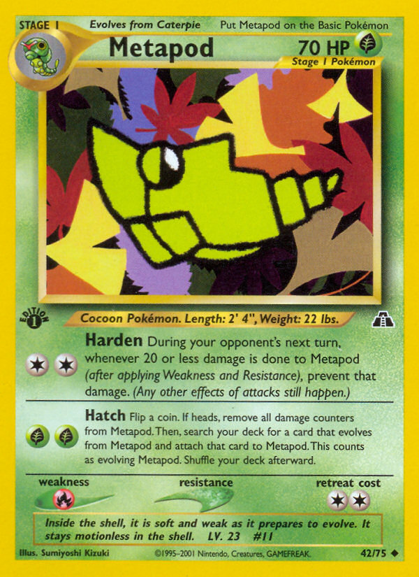 Metapod (42/75) [Neo Discovery 1st Edition] - Card Brawlers | Quebec | Canada | Yu-Gi-Oh!