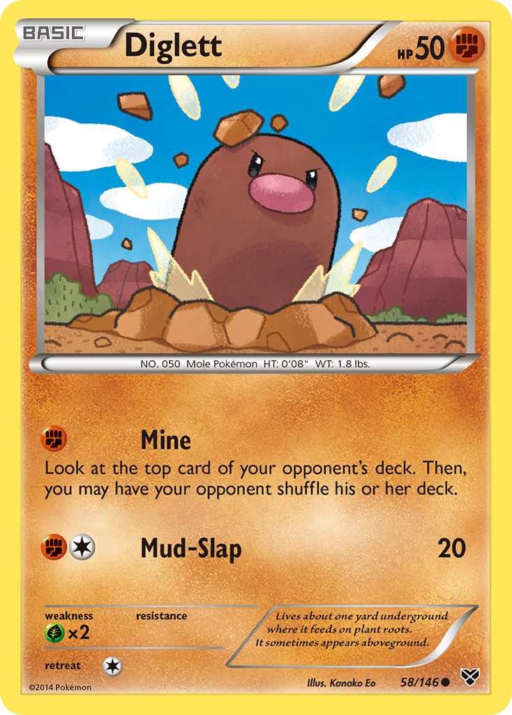Diglett (58/146) [XY: Base Set] - Card Brawlers | Quebec | Canada | Yu-Gi-Oh!