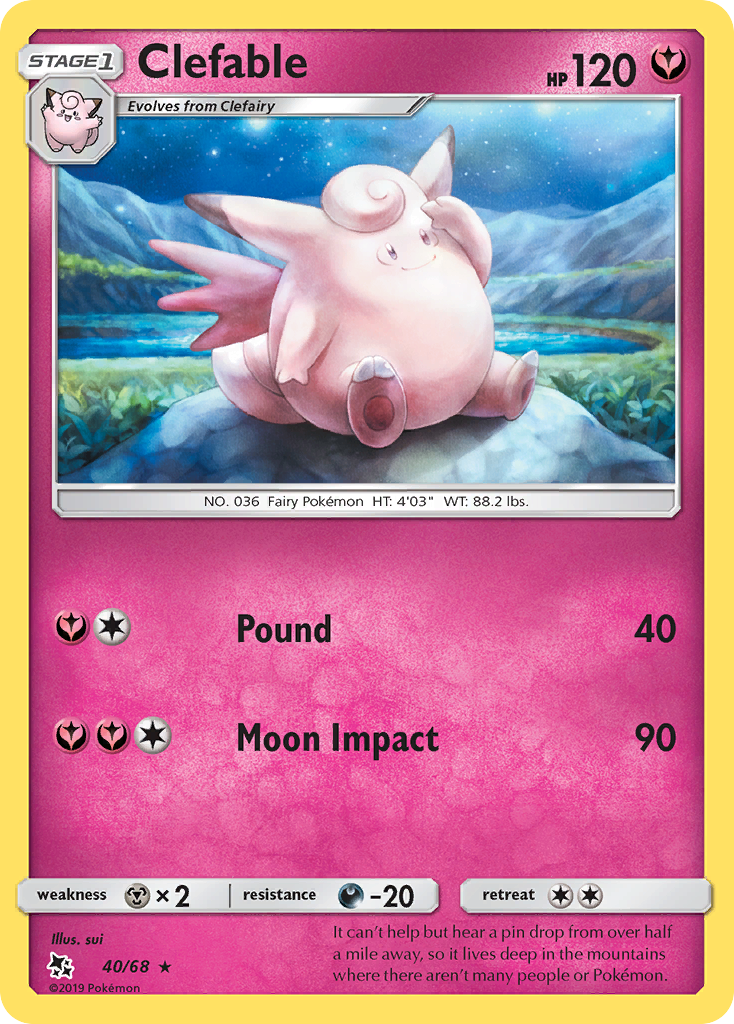 Clefable (40/68) [Sun & Moon: Hidden Fates] - Card Brawlers | Quebec | Canada | Yu-Gi-Oh!