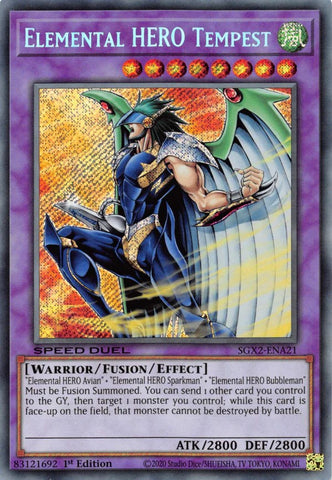 Elemental HERO Tempest [SGX2-ENA21] Secret Rare - Card Brawlers | Quebec | Canada | Yu-Gi-Oh!