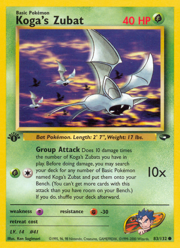 Koga's Zubat (83/132) [Gym Challenge 1st Edition] - Card Brawlers | Quebec | Canada | Yu-Gi-Oh!