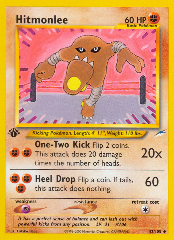 Hitmonlee (42/105) [Neo Destiny 1st Edition] - Card Brawlers | Quebec | Canada | Yu-Gi-Oh!