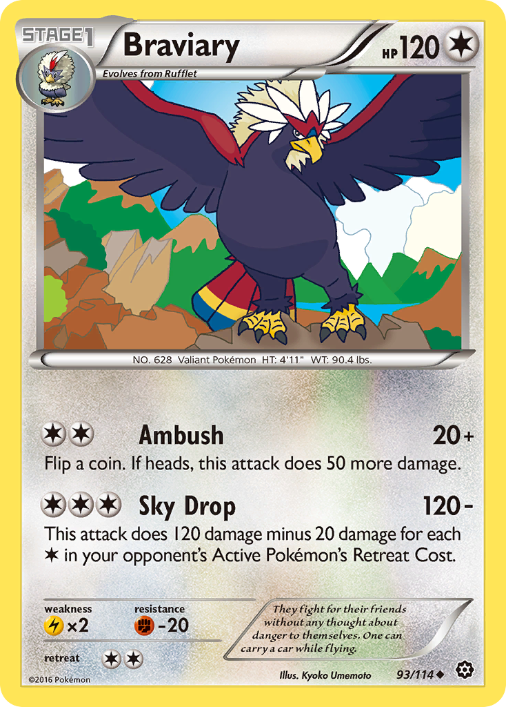 Braviary (93/114) [XY: Steam Siege] - Card Brawlers | Quebec | Canada | Yu-Gi-Oh!