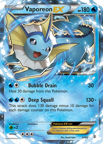 Vaporeon EX (24/83) [XY: Generations] - Card Brawlers | Quebec | Canada | Yu-Gi-Oh!