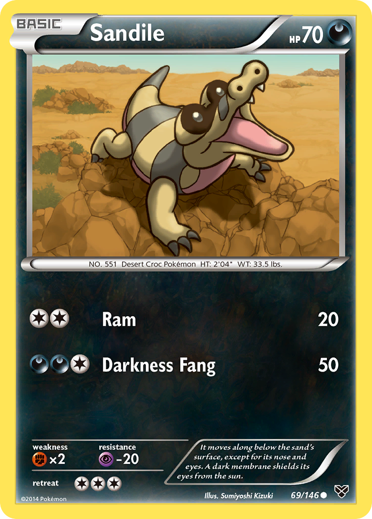 Sandile (69/146) [XY: Base Set] - Card Brawlers | Quebec | Canada | Yu-Gi-Oh!