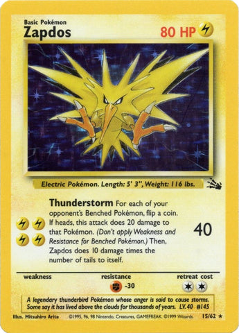 Zapdos (15/62) [Fossil Unlimited] - Card Brawlers | Quebec | Canada | Yu-Gi-Oh!