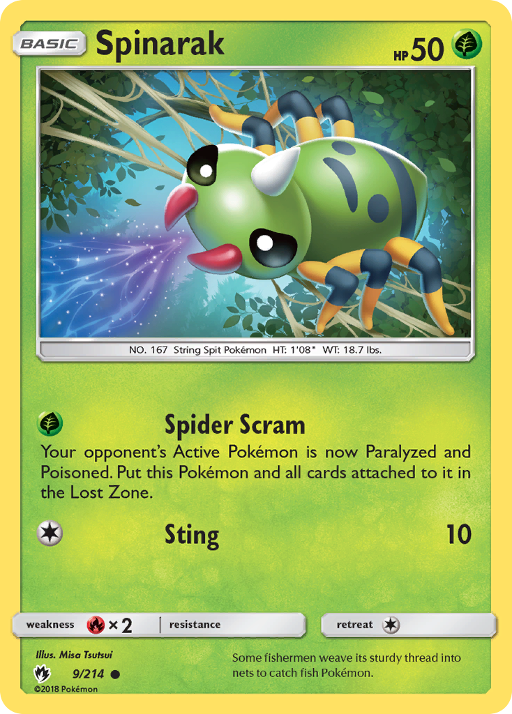 Spinarak (9/214) [Sun & Moon: Lost Thunder] - Card Brawlers | Quebec | Canada | Yu-Gi-Oh!