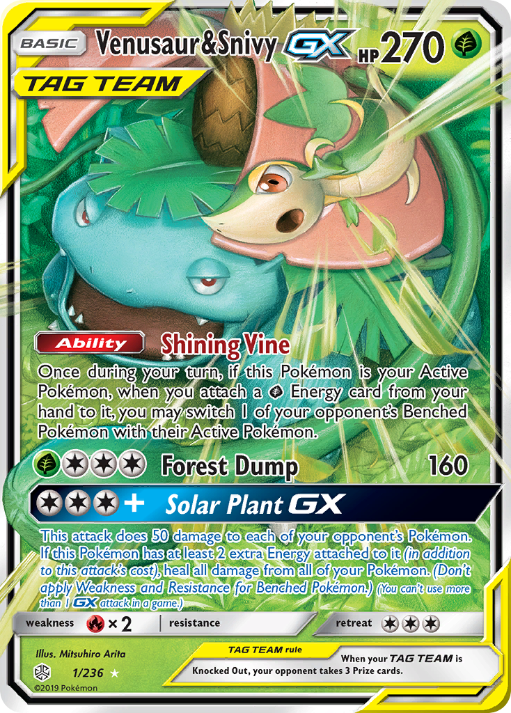 Venusaur & Snivy GX (1/236) [Sun & Moon: Cosmic Eclipse] - Card Brawlers | Quebec | Canada | Yu-Gi-Oh!