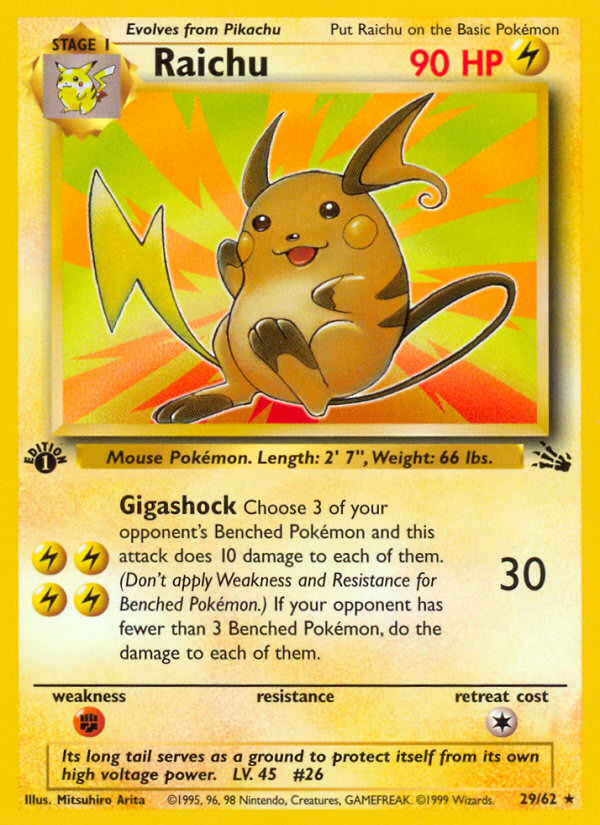 Raichu (29/62) [Fossil 1st Edition] - Card Brawlers | Quebec | Canada | Yu-Gi-Oh!