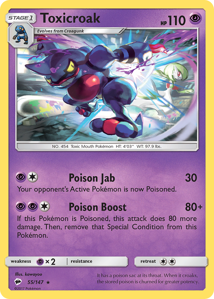 Toxicroak (55/147) [Sun & Moon: Burning Shadows] - Card Brawlers | Quebec | Canada | Yu-Gi-Oh!