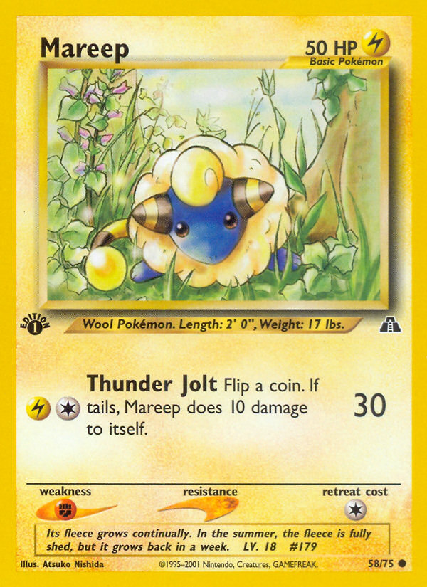 Mareep (58/75) [Neo Discovery 1st Edition] - Card Brawlers | Quebec | Canada | Yu-Gi-Oh!