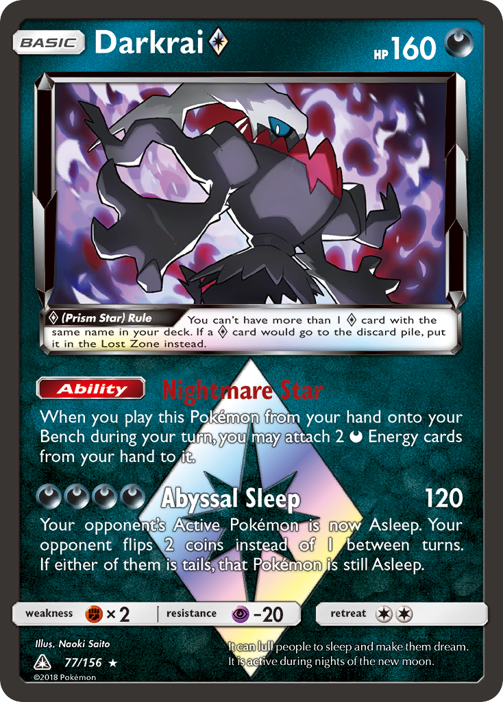 Darkrai (77/156) (Prism Star) [Sun & Moon: Ultra Prism] - Card Brawlers | Quebec | Canada | Yu-Gi-Oh!