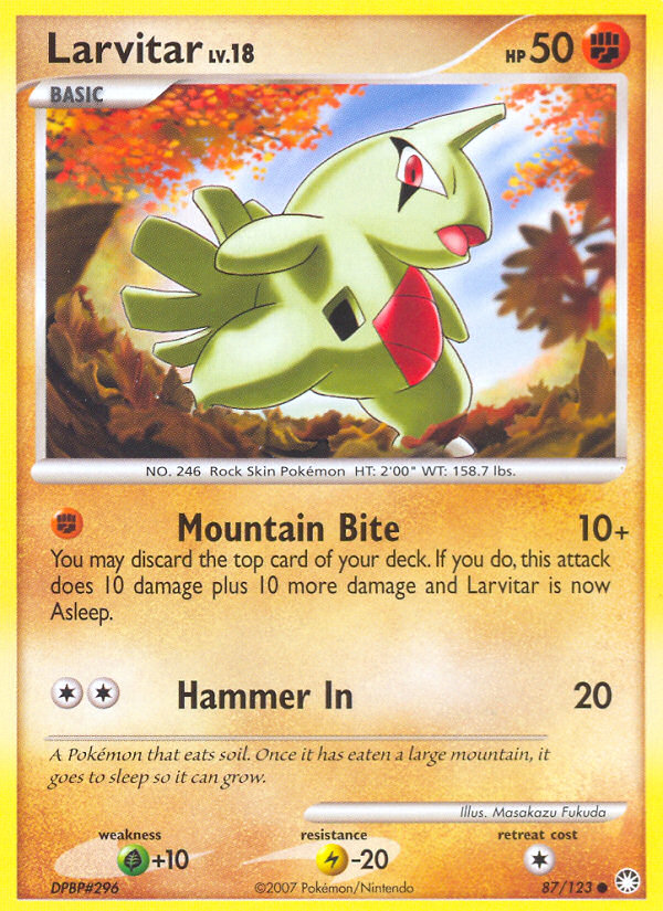 Larvitar (87/123) [Diamond & Pearl: Mysterious Treasures] - Card Brawlers | Quebec | Canada | Yu-Gi-Oh!