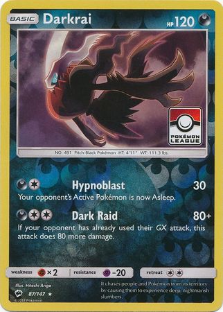 Darkrai (87/147) (League Promo) [Sun & Moon: Burning Shadows] - Card Brawlers | Quebec | Canada | Yu-Gi-Oh!