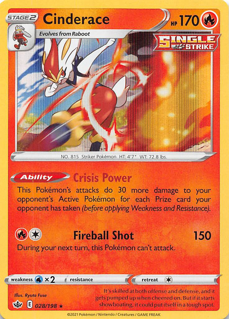 Cinderace (028/198) [Sword & Shield: Chilling Reign] - Card Brawlers | Quebec | Canada | Yu-Gi-Oh!