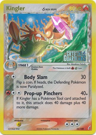 Kingler (22/100) (Delta Species) (Stamped) [EX: Crystal Guardians] - Card Brawlers | Quebec | Canada | Yu-Gi-Oh!