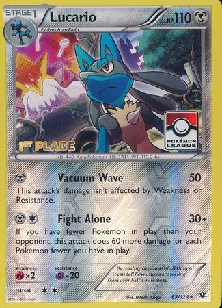 Lucario (63/124) (League Promo 1st Place) [XY: Fates Collide] - Card Brawlers | Quebec | Canada | Yu-Gi-Oh!